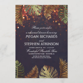 Palms und String Lights Beach Probe Dinner Einladung