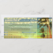 Palms Wedding Boarding Pass Tickets für String Lig Einladung (Vorderseite)