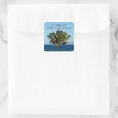 Palmside Ocean Memory | Family Name & Trip Year Quadratischer Aufkleber (Tasche)