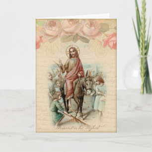 Palmsonntag Ostern Hosanna-Schrift religiös Feiertagskarte