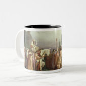 Palmsonntags-Prozession Zweifarbige Tasse (Vorderseite Links)