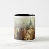 Palmsonntags-Prozession Zweifarbige Tasse (Mittel)