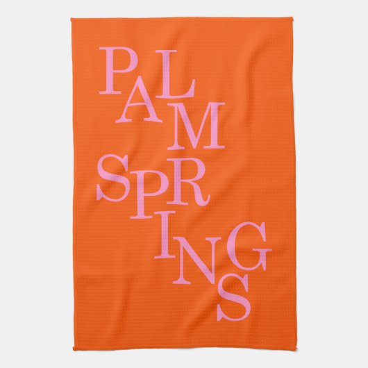 Palmsprings Orange und Rosa Geschirrtuch (Vertikal)
