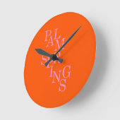 Palmsprings Orange und Rosa Runde Wanduhr (Winkel)
