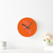 Palmsprings Orange und Rosa Runde Wanduhr (Zuhause)
