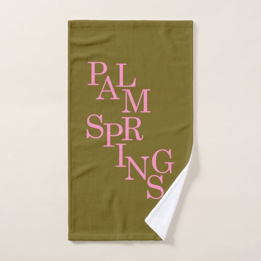 Palmsprings, Vintag, lebend und rosa Badhandtuch Set (Handtuch)