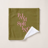 Palmsprings, Vintag, lebend und rosa Badhandtuch Set (Waschlappen)