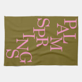 Palmsprings, Vintag, lebend und rosa Geschirrtuch (Horizontal)