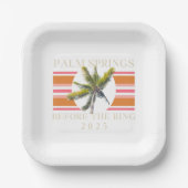 Palmsprings vor dem Ring - Retro Bachelorette Pappteller (Vorderseite)