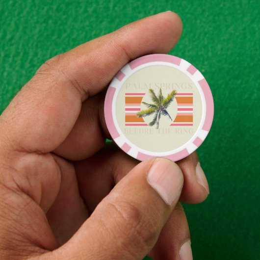 Palmsprings vor dem Ring - Retro Bachelorette Pokerchips (Hand)