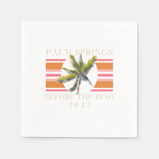 Palmsprings vor dem Ring - Retro Bachelorette Serviette (Vorderseite)