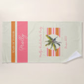 Palmsprings vor dem Ring - Retro Bachelorette Strandtuch (Vorderseite)