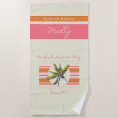 Palmsprings vor dem Ring - Retro Bachelorette Strandtuch (Vorderseite)