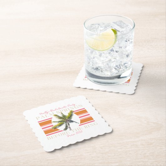 Palmsprings vor dem Ring - Retro Bachelorette Untersetzer (Vor Ort)