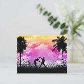 Palmtree Romance Postcard Postkarte (Stehend Vorderseite)