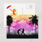 Palmtree Romance Postcard Postkarte (Vorne/Hinten)