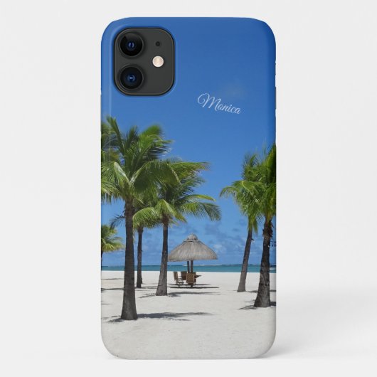 PalmTrees am Strand mit Ihrem Namen oder Initialen Case-Mate iPhone Hülle (Rückseite)