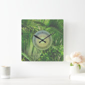 PalmTrees Jungle Clock 🌴 Quadratische Wanduhr (Zuhause)