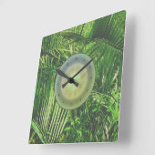 PalmTrees Jungle Clock 🌴 Quadratische Wanduhr (Winkel)