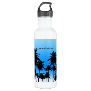 Palmwedel Blaue Strand Tropisches Thema Edelstahlflasche