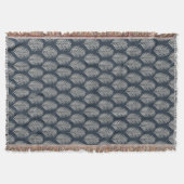 Palmwedel Navyblau und Creme Decke (Vorderseite)