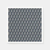 Palmwedel Navyblau und Creme Serviette (Vorderseite)