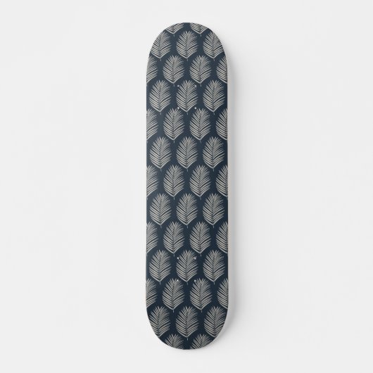 Palmwedel Navyblau und Creme Skateboard (Vorne)