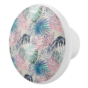 Palmwedel, tropisch, Botanisch, Blätter, Dschungel Keramikknauf