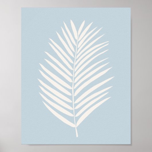 Palmwedelcreme und Hellblau Poster (Vorne)