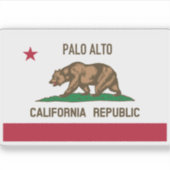 Palo Alto CA Flag Aufkleber (Vorderseite)