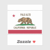 Palo Alto CA Flag Aufkleber (Blatt)