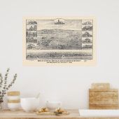 Palo Alto, CA. Panoramakarte 1888 (1658A) Poster (Küche)