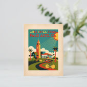 Palo Alto CA Retro-Reise Postkarte (Stehend Vorderseite)
