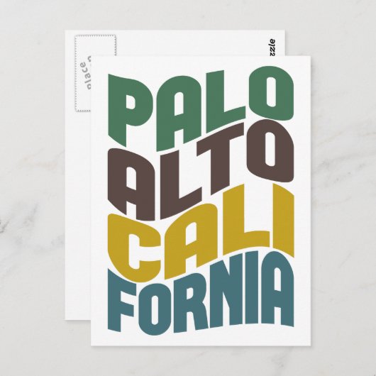 Palo Alto California Retro Wave Postkarte (Vorne/Hinten)