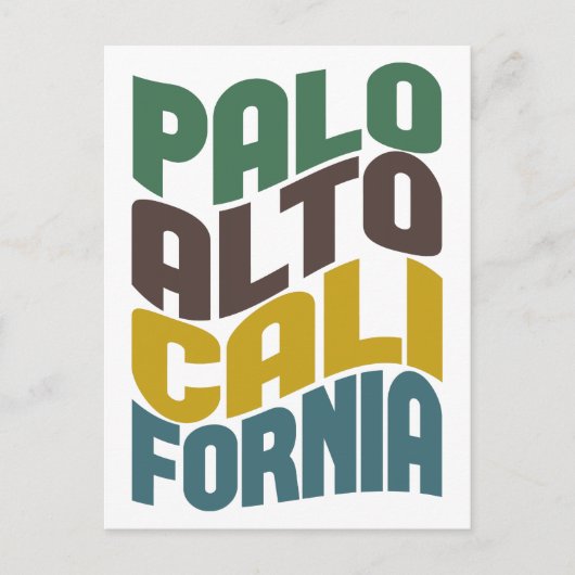 Palo Alto California Retro Wave Postkarte (Vorderseite)