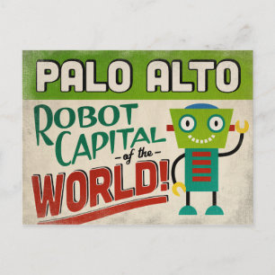 Palo Alto California Robot - Funny Vintag Postkarte