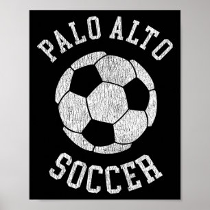 Palo Alto Fußball Retro abgenutzt 90er Jahre Vinta Poster