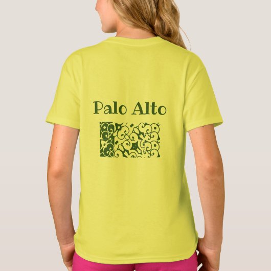 Palo Alto mit dekorativen Details Name der Stadt T-Shirt (Rückseite)