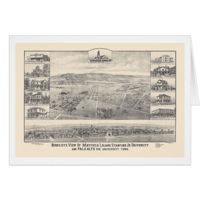 Palo Alto, panoramische Karte 1888 (1658A) CA (Vorderseite (Horizontal))