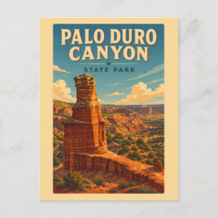 Palo Duro Canyon Texas Illustration Reise Kunst Postkarte