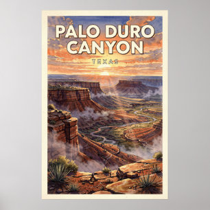Palo Duro Canyon Texas Vintage Reise Poster