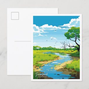 Palo Verde Costa Rica Reise Vintage-Illustration Postkarte