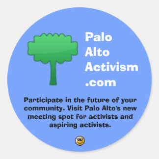 PaloAltoActivism.com Runder Aufkleber