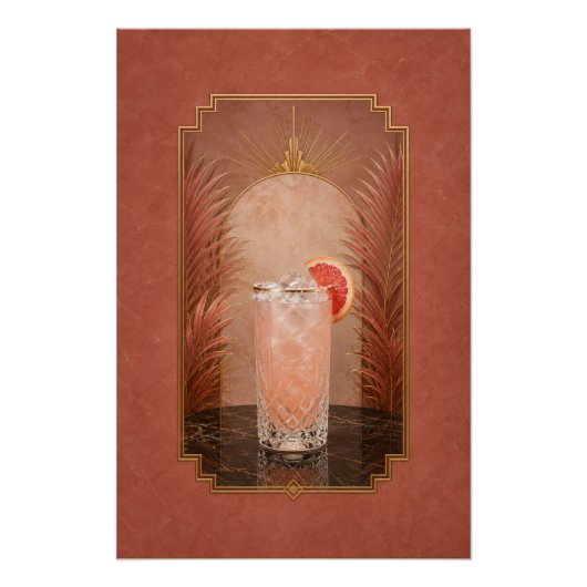 Paloma Art Deco Poster | Bar Kunst (Vorderseite)
