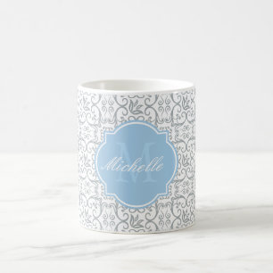 Paloma Damask Monogram Tasse