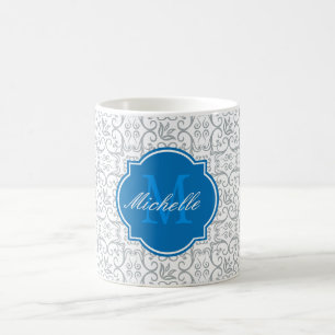 Paloma Damask Monogram Tasse