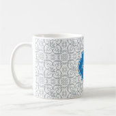 Paloma Damask Monogramm Tasse (Links)
