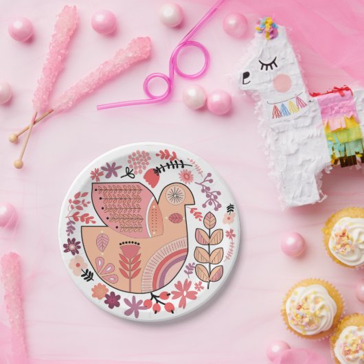 Paloma estilo folk Pappteller (Party)