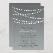 Paloma Grau Twinkle Lights Probe Abendessen Einladung (Vorne/Hinten)