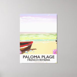 Paloma Plage, Reiseplakat der französischen Rivier Leinwanddruck